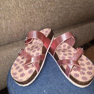 Wonder Nation Little and Big Girls 2 Buckle Toe Sandals